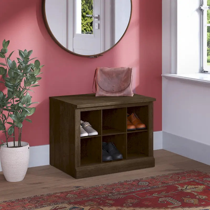 Petit banc à chaussures avec étagère