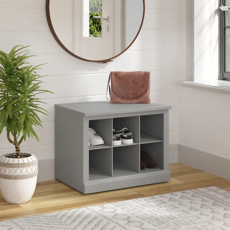 Petit banc à chaussures avec étagère