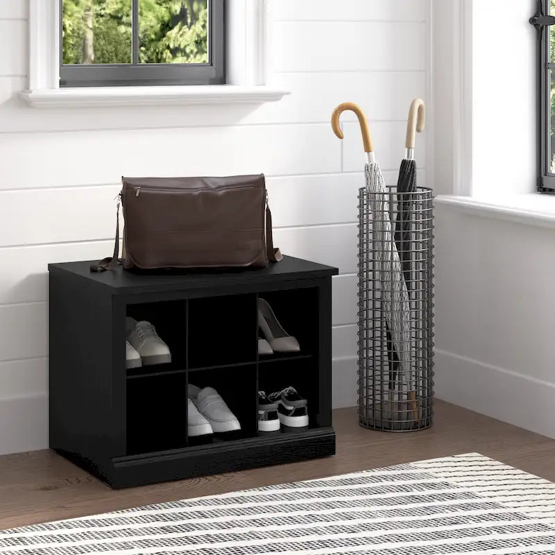 Petit banc à chaussures avec étagère
