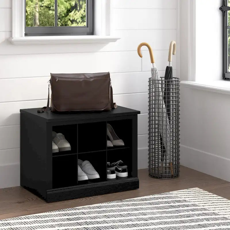 Petit banc à chaussures avec étagère