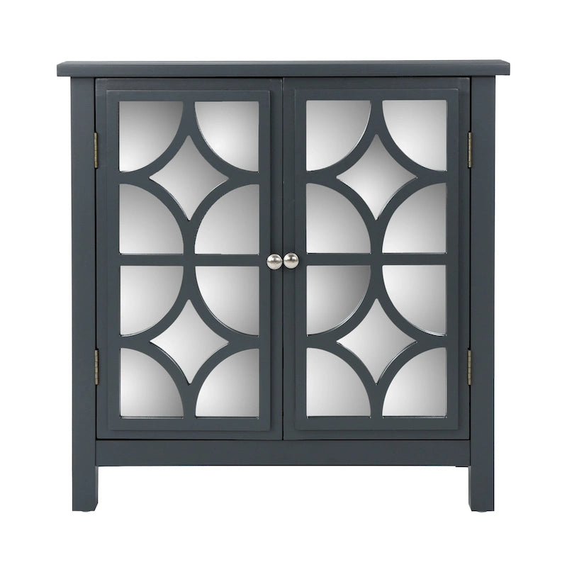 Meuble haut de salle de bain à double porte, finition miroir, gris anthracite, Firwood