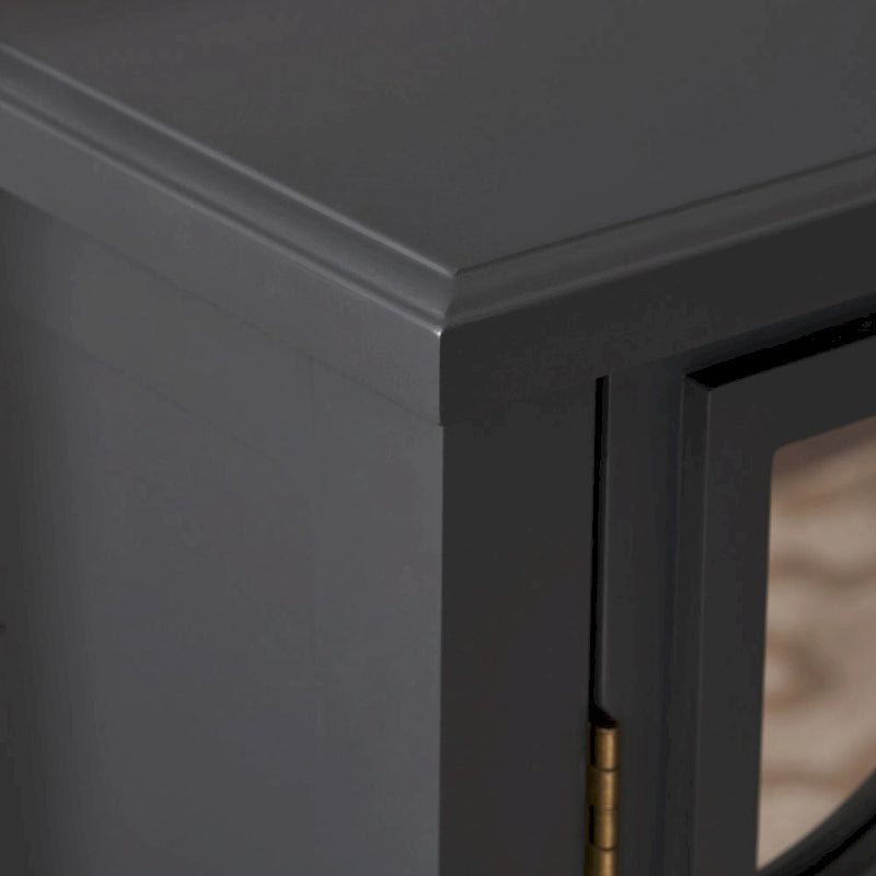 Meuble haut de salle de bain à double porte, finition miroir, gris anthracite, Firwood