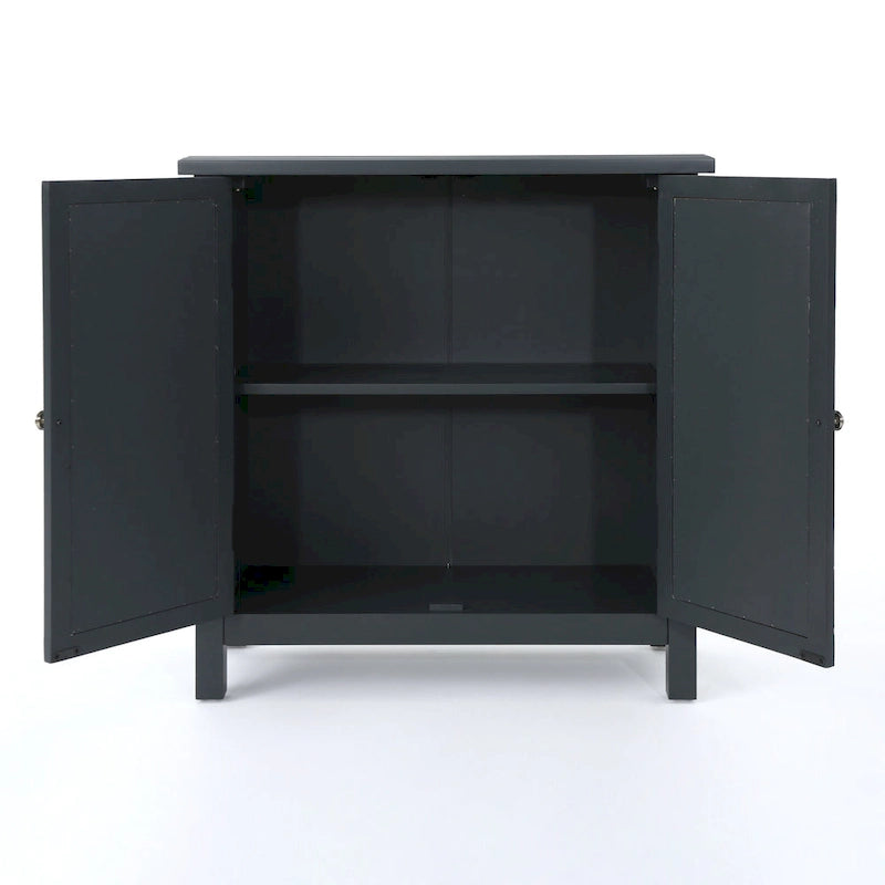 Meuble haut de salle de bain à double porte, finition miroir, gris anthracite, Firwood