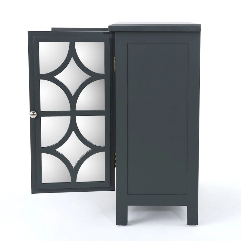 Meuble haut de salle de bain à double porte, finition miroir, gris anthracite, Firwood