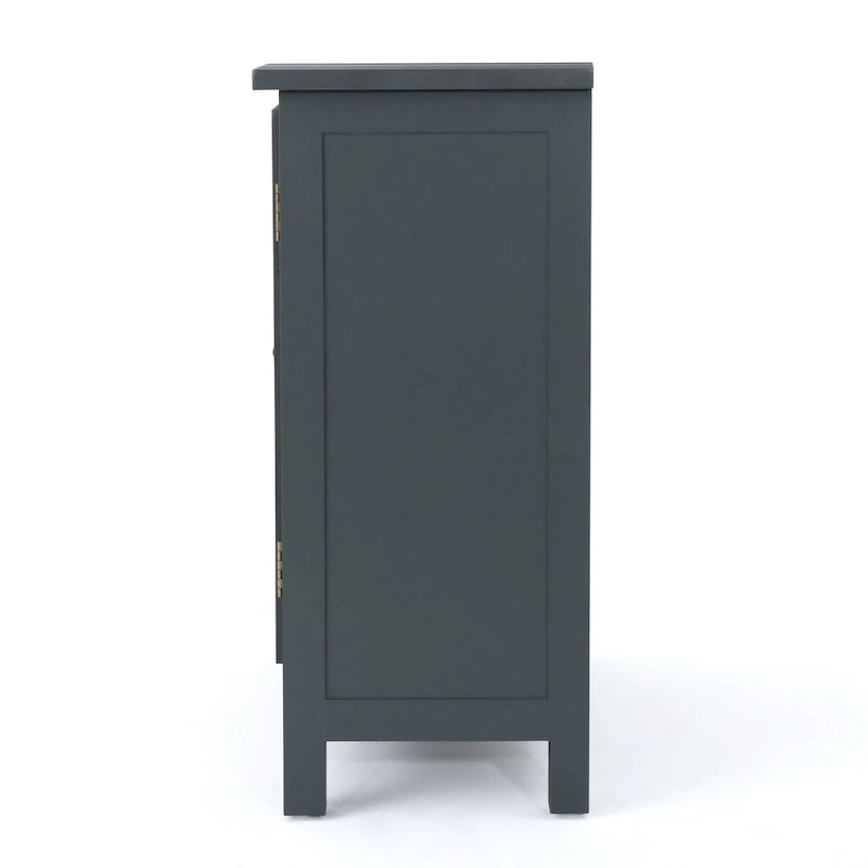 Meuble haut de salle de bain à double porte, finition miroir, gris anthracite, Firwood