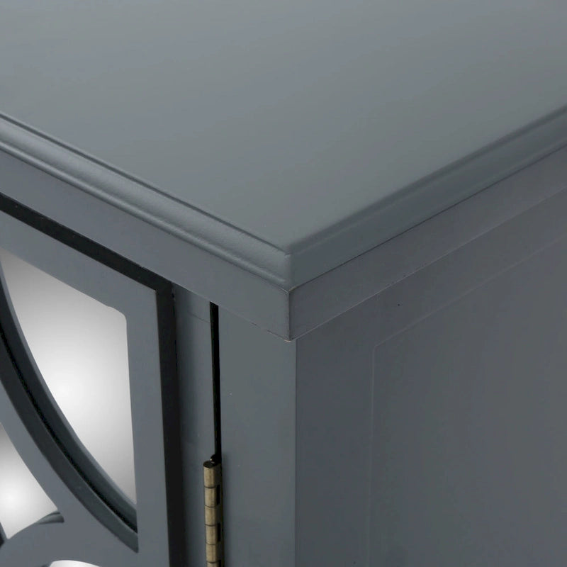 Meuble haut de salle de bain à double porte, finition miroir, gris anthracite, Firwood