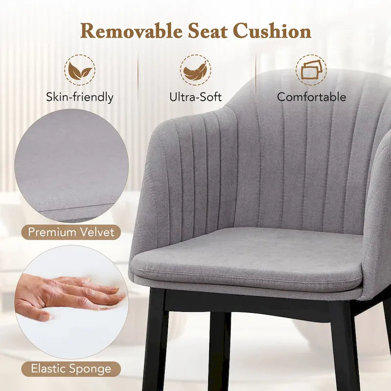 Chaises de salle à manger modernes avec revêtement en velours