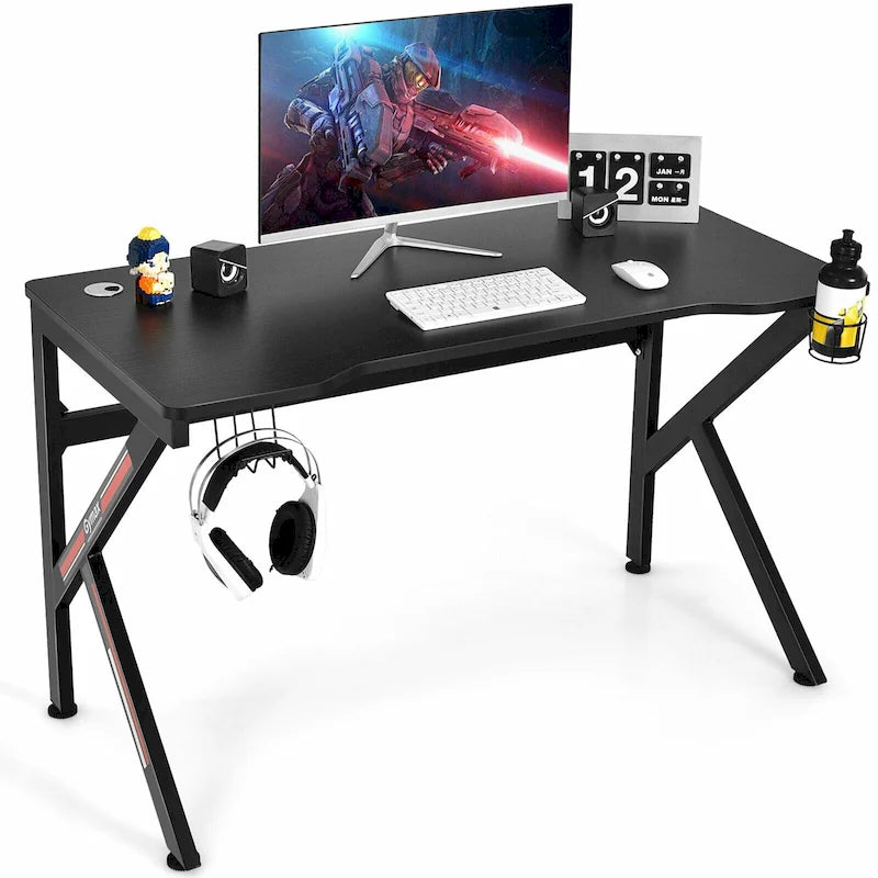 48 Bureau gaming en forme de K avec porte-gobelet et