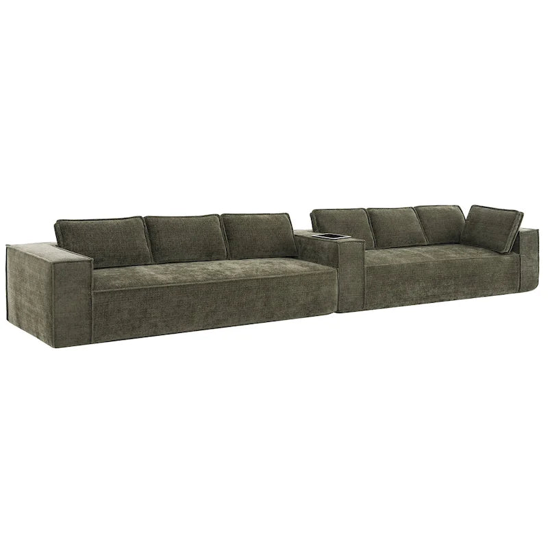 Canapé d'angle modulable en L, Ensemble de canapés Cloud en chenille
