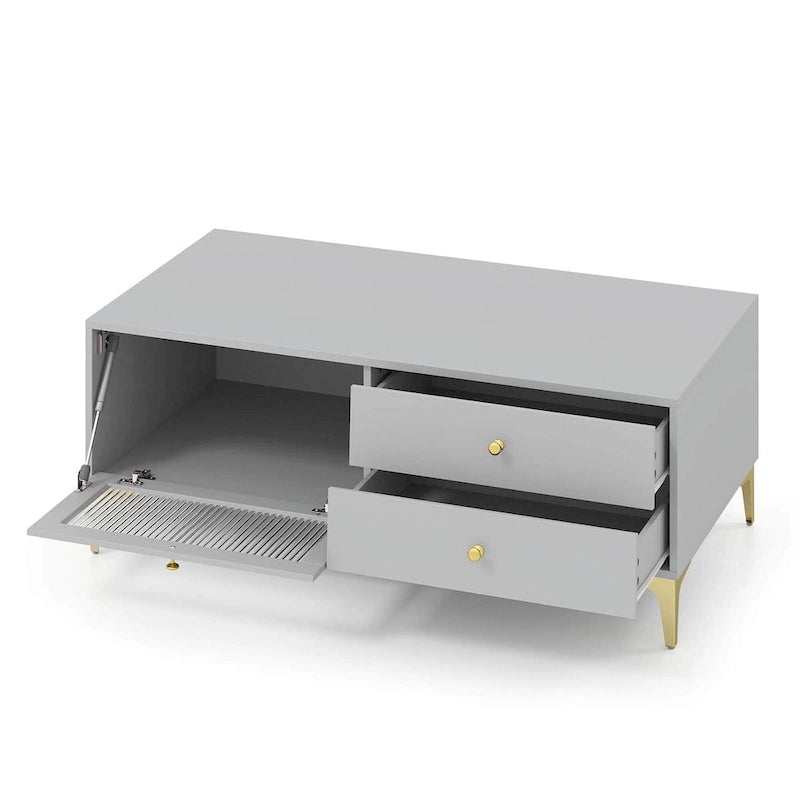 Meuble TV moderne pour téléviseurs 55 pouces avec porte abattante 2