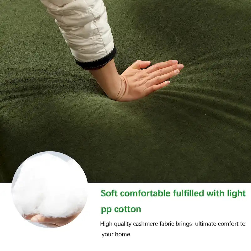 Canapé d'angle modulable minimaliste en L pour 4 personnes avec méridienne, design polyvalent à combinaison libre - Vert 129,5