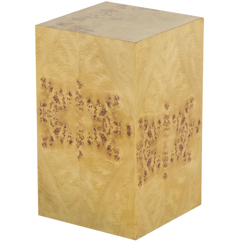 Table d'appoint carrée en bois avec motifs de grain de bois - Marron