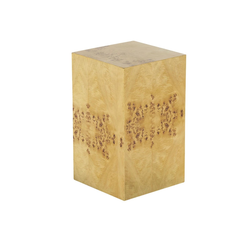 Table d'appoint carrée en bois avec motifs de grain de bois - Marron