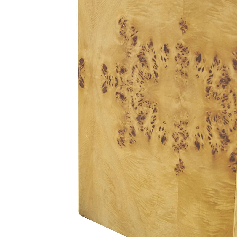 Table d'appoint carrée en bois avec motifs de grain de bois - Marron