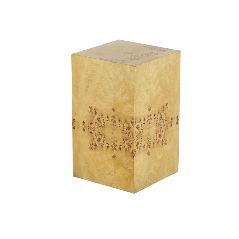 Table d'appoint carrée en bois avec motifs de grain de bois - Marron
