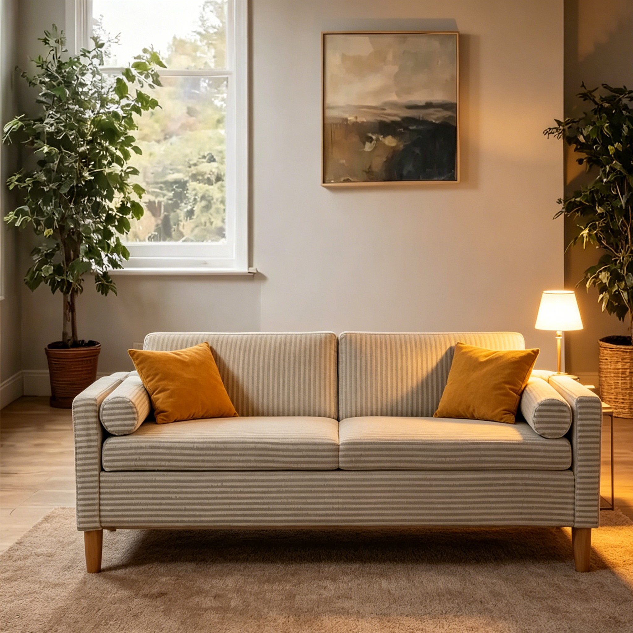 65.35 Banquette de rangement en velours côtelé avec accoudoirs, dossier et deux oreillers