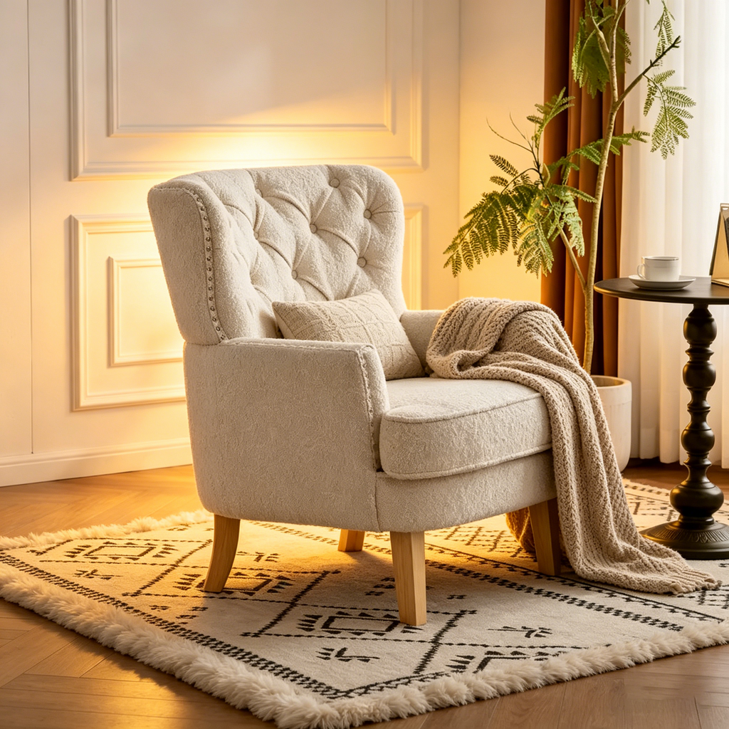 Fauteuil club en amande riveté