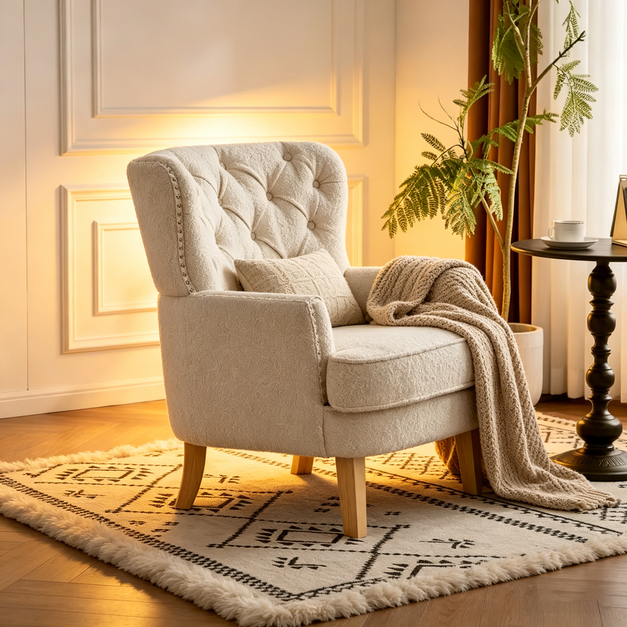 Fauteuil club en amande riveté