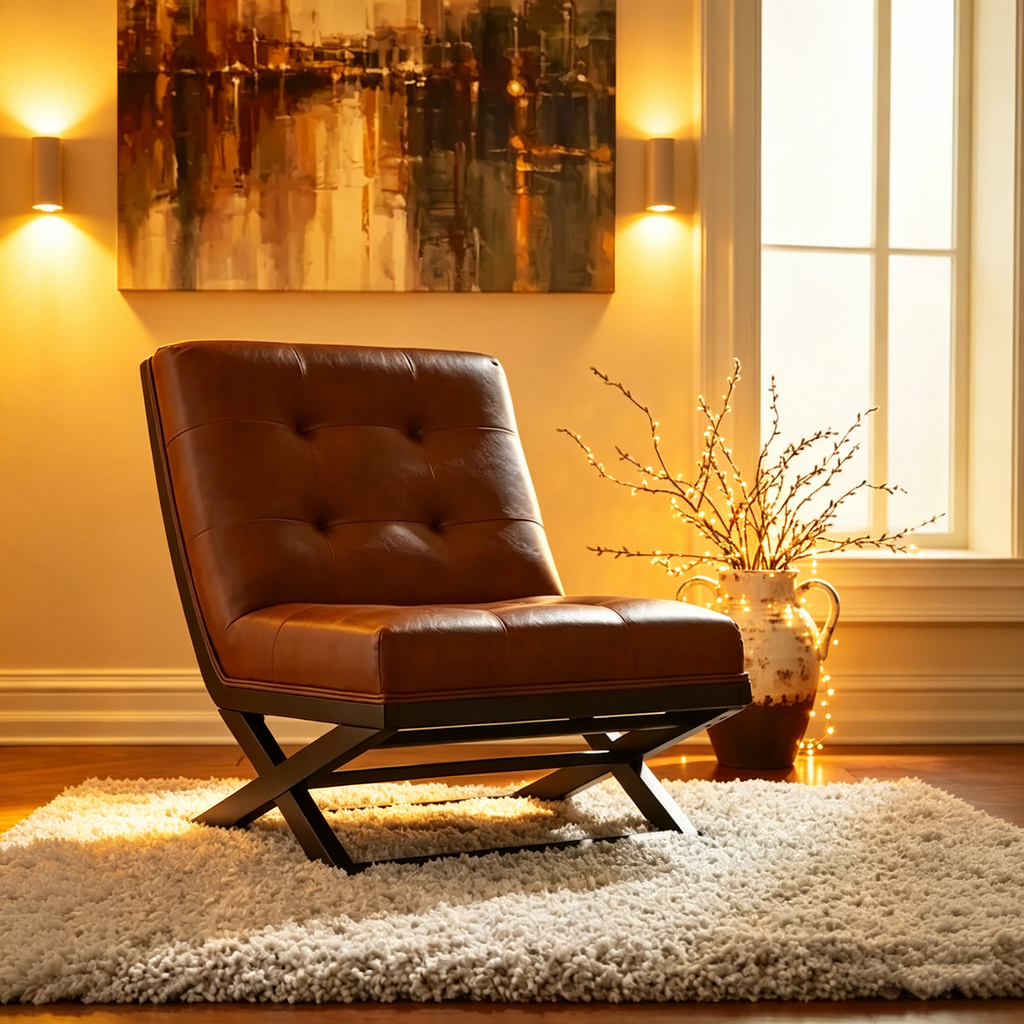 Fauteuil d'appoint décontracté en similicuir