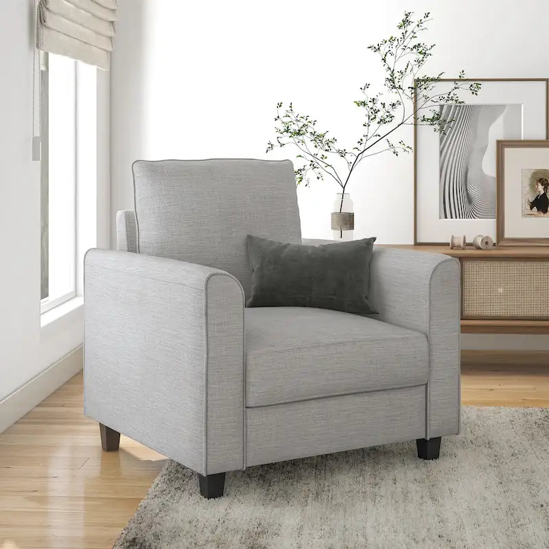 Fauteuil simple en forme de trompette, tapissé