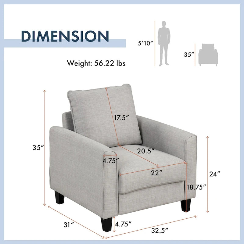 Fauteuil simple en forme de trompette, tapissé