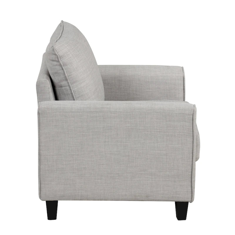 Fauteuil simple en forme de trompette, tapissé