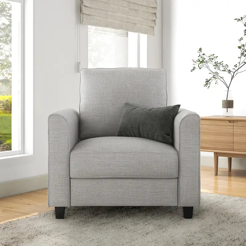 Fauteuil simple en forme de trompette, tapissé