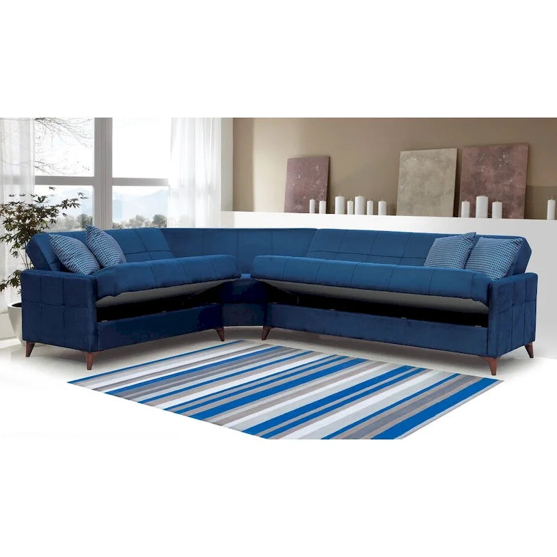 Canapé convertible en tissu avec couchage intégré