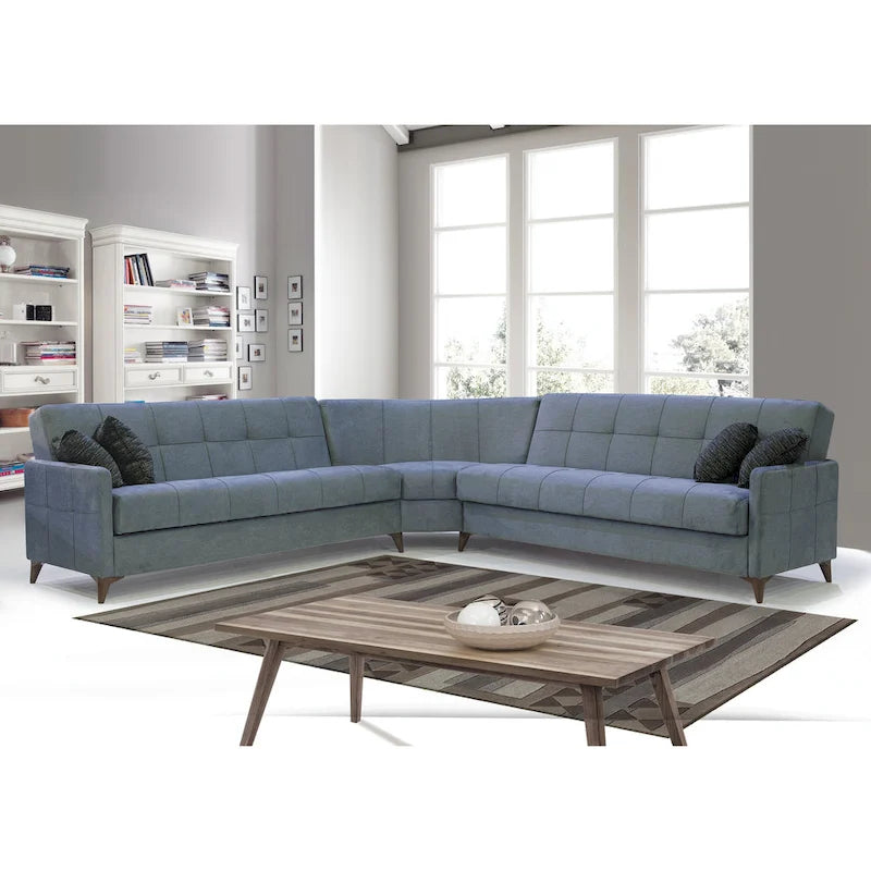 Canapé convertible en tissu avec couchage intégré