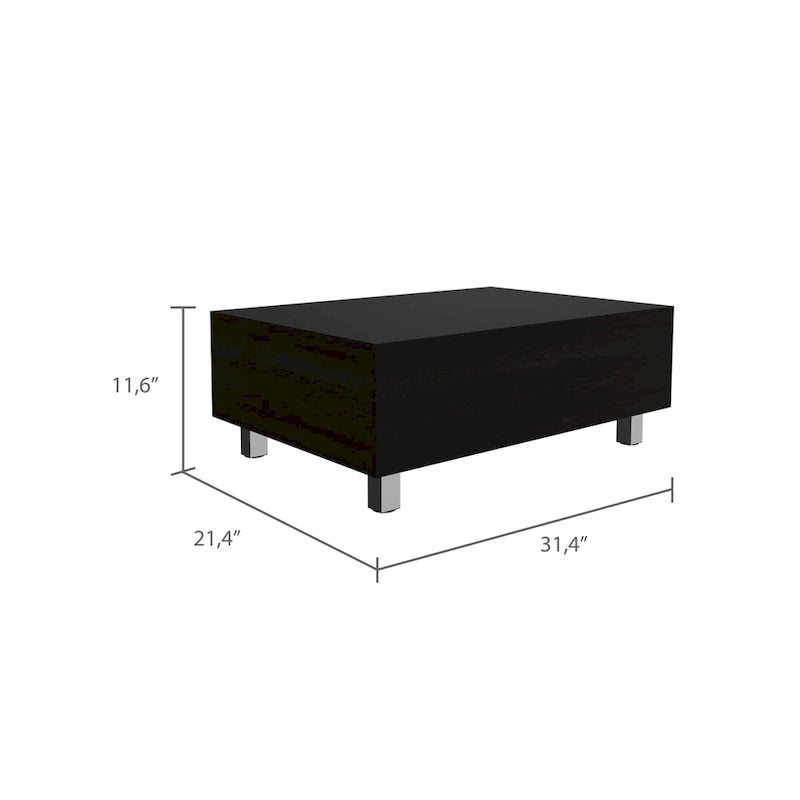 Table basse relevable avec compartiment de rangement caché