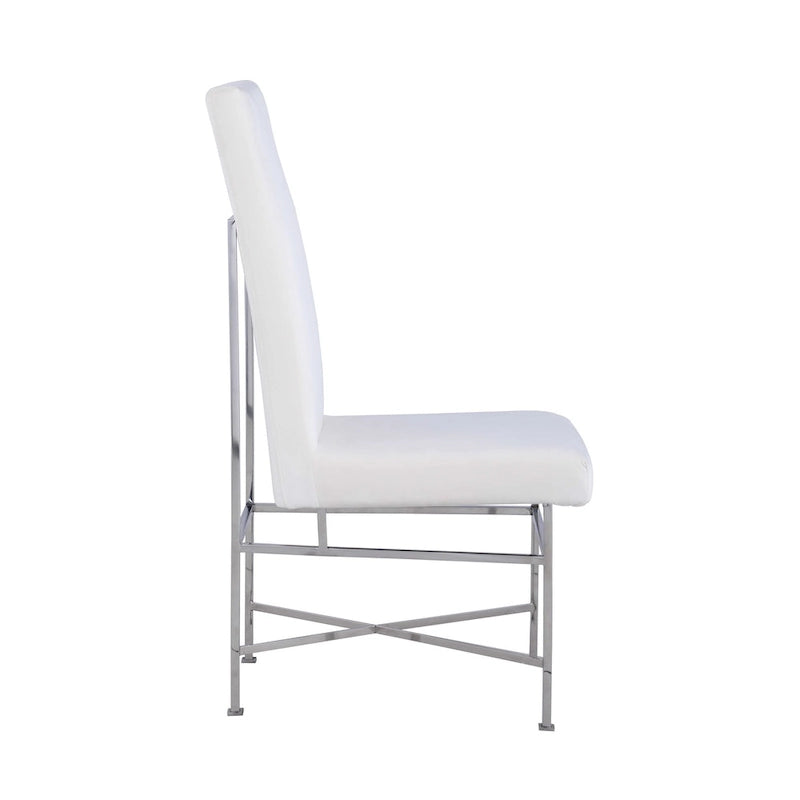 Chaise d'appoint contemporaine Somette avec cadre en acier, ensemble de 2