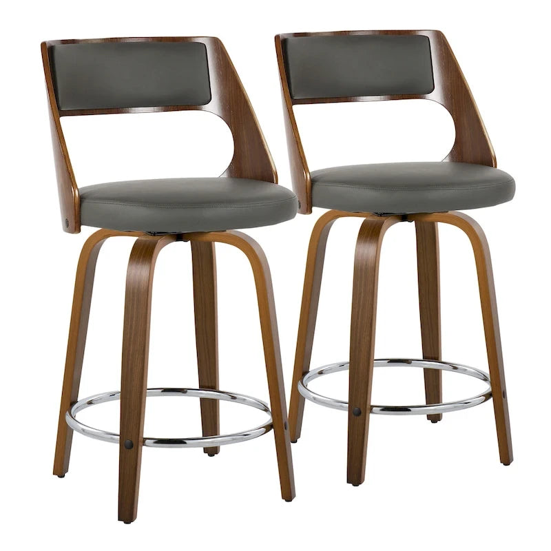 Tabouret de comptoir moderne du milieu du siècle (Lot de 2)