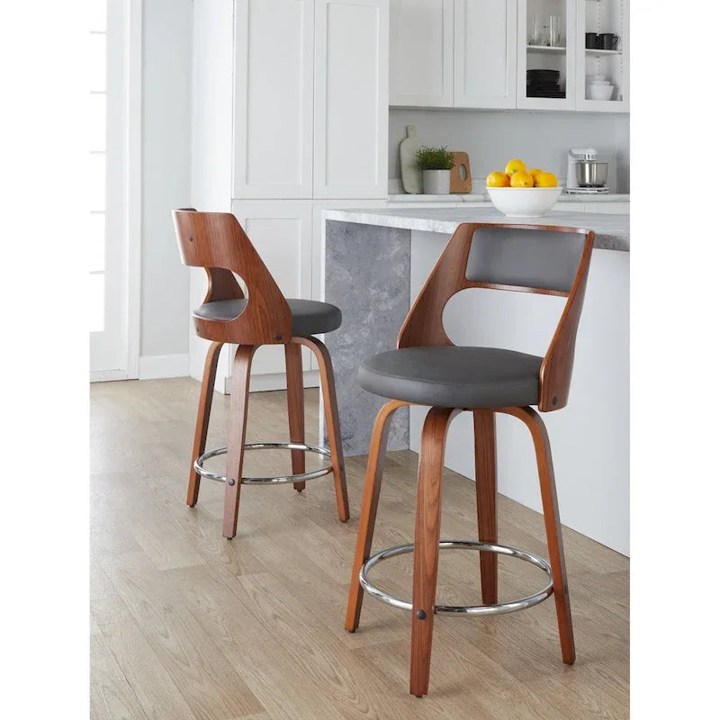 Tabouret de comptoir moderne du milieu du siècle (Lot de 2)