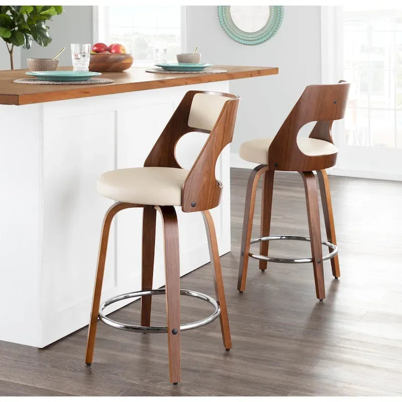Tabouret de comptoir moderne du milieu du siècle (Lot de 2)