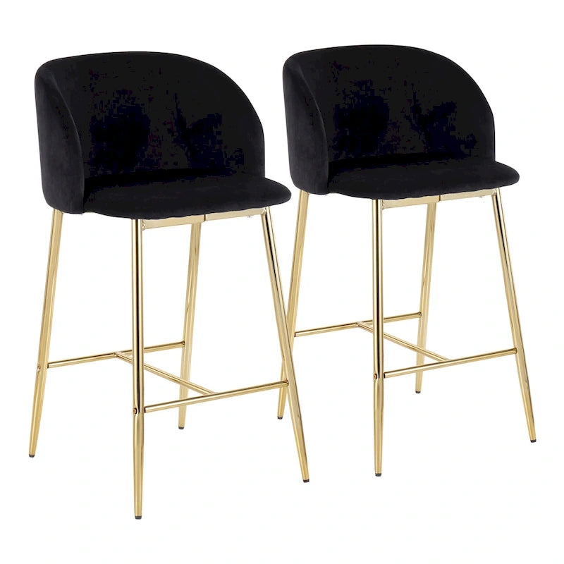 Tabourets de bar en velours (lot de 2)