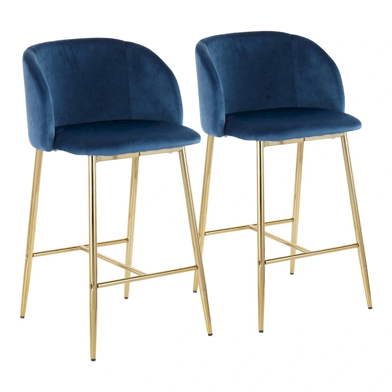 Tabourets de bar en velours (lot de 2)