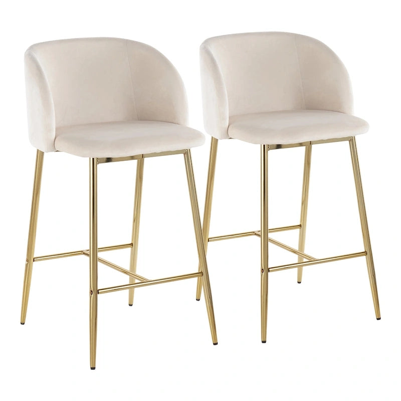 Tabourets de bar en velours (lot de 2)