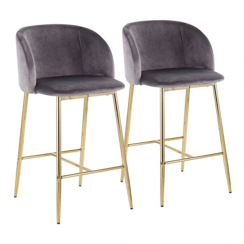 Tabourets de bar en velours (lot de 2)