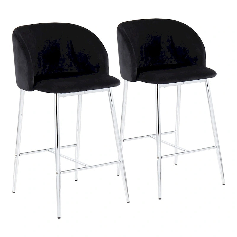 Tabourets de bar en velours (lot de 2)