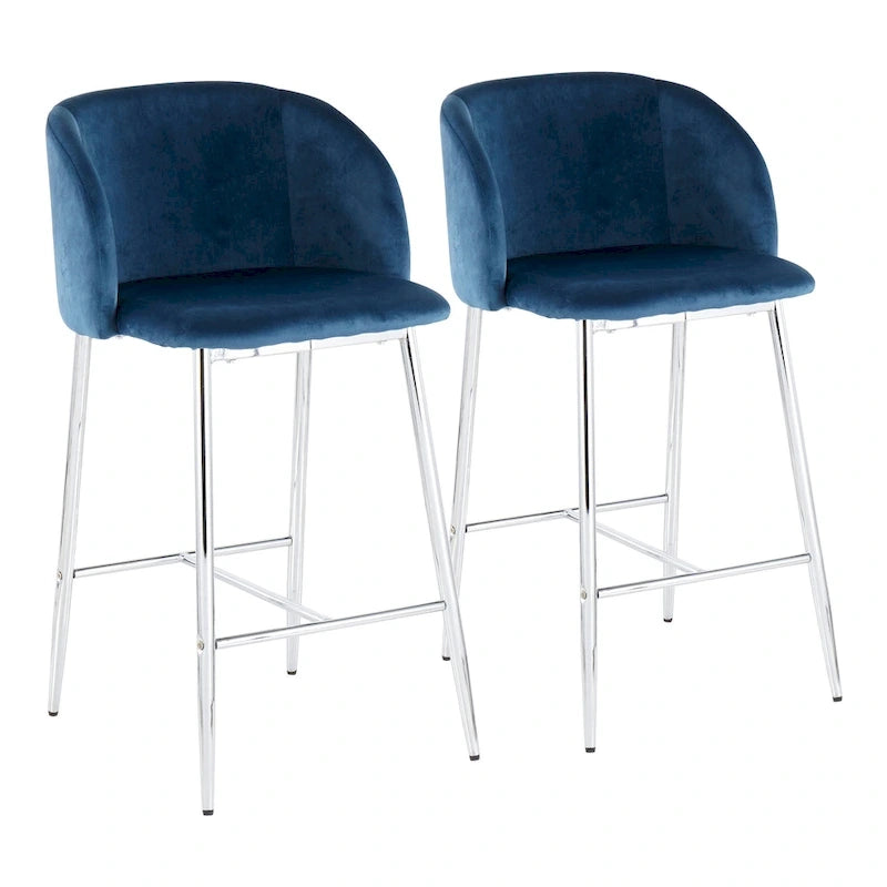 Tabourets de bar en velours (lot de 2)