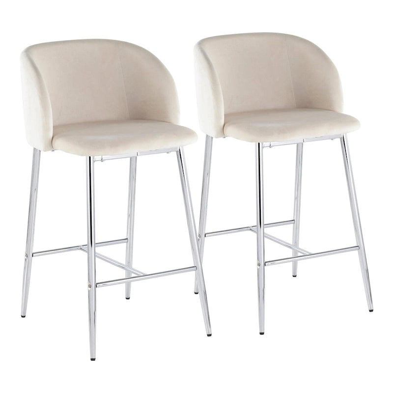 Tabourets de bar en velours (lot de 2)
