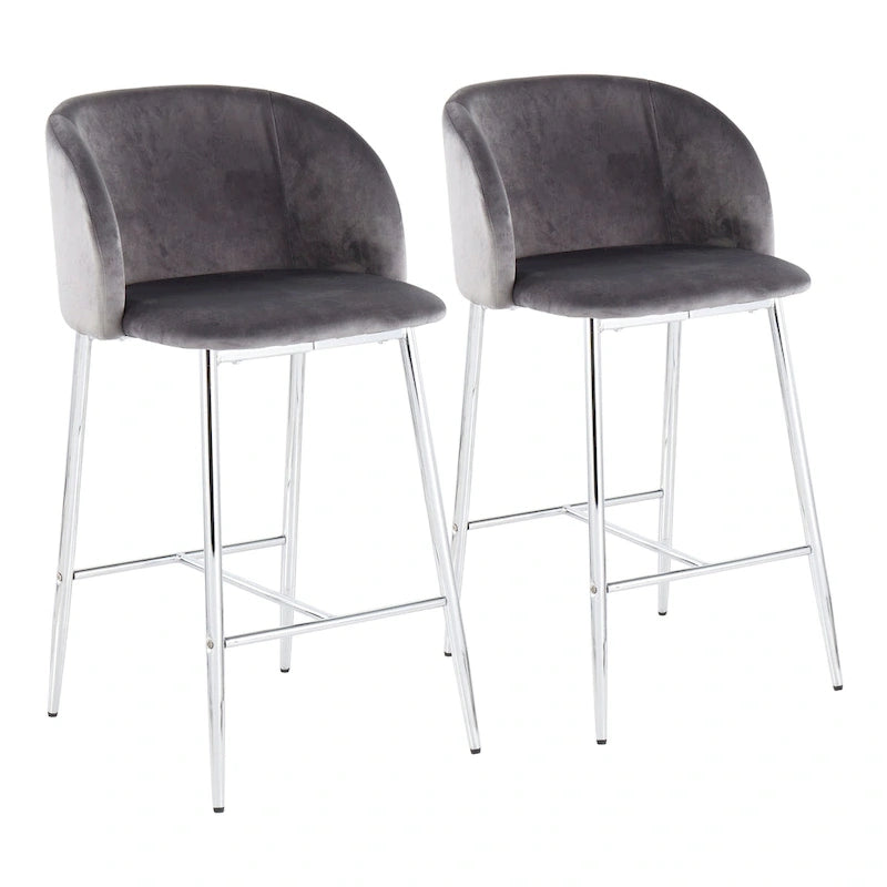 Tabourets de bar en velours (lot de 2)