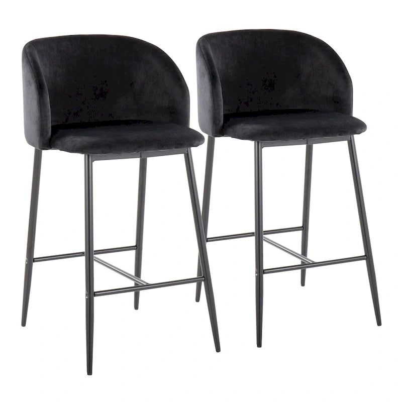 Tabourets de bar en velours (lot de 2)