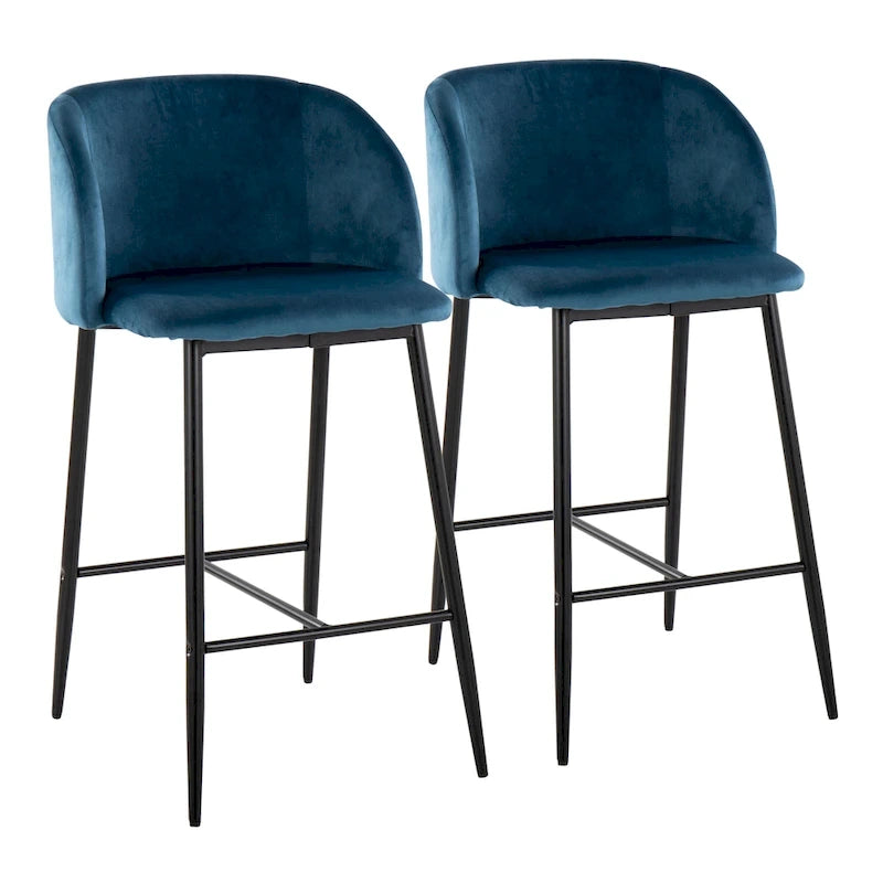 Tabourets de bar en velours (lot de 2)