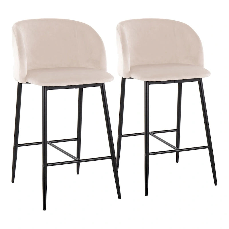 Tabourets de bar en velours (lot de 2)