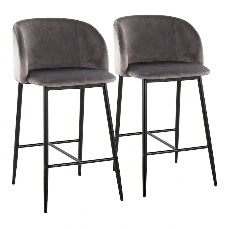 Tabourets de bar en velours (lot de 2)