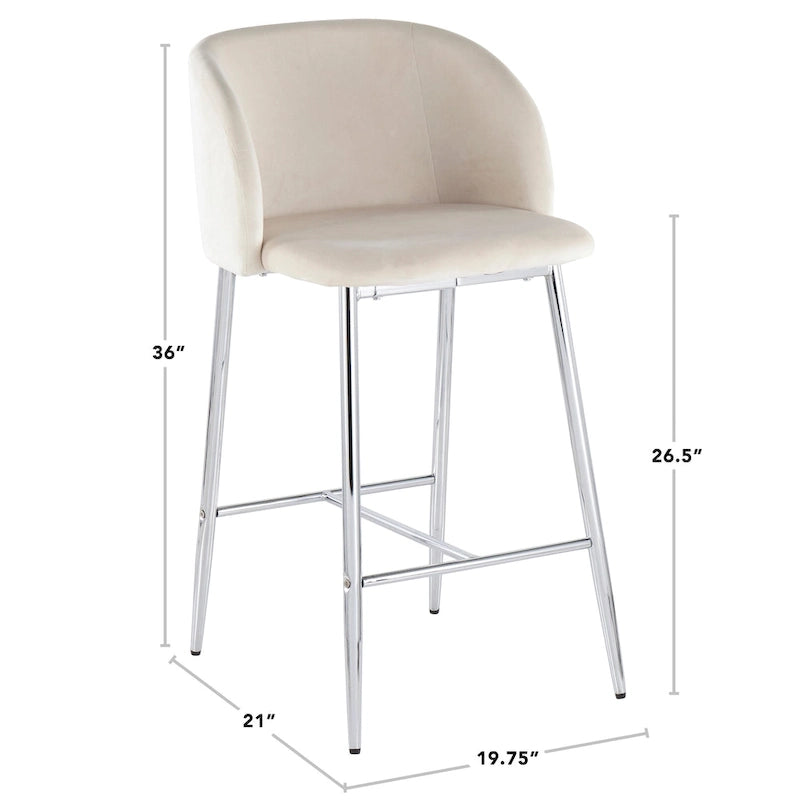 Tabourets de bar en velours (lot de 2)