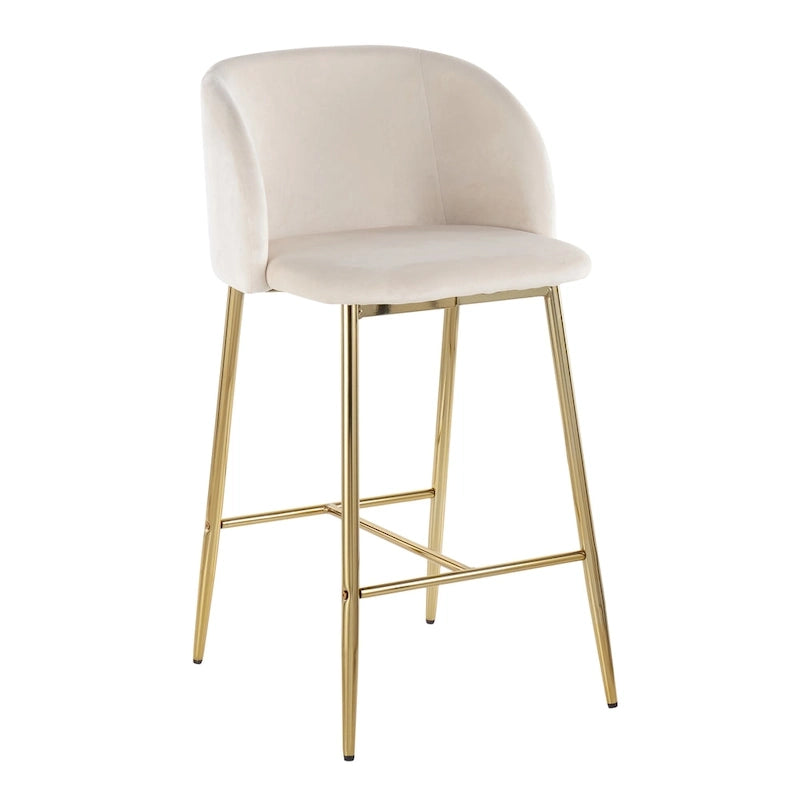 Tabourets de bar en velours (lot de 2)