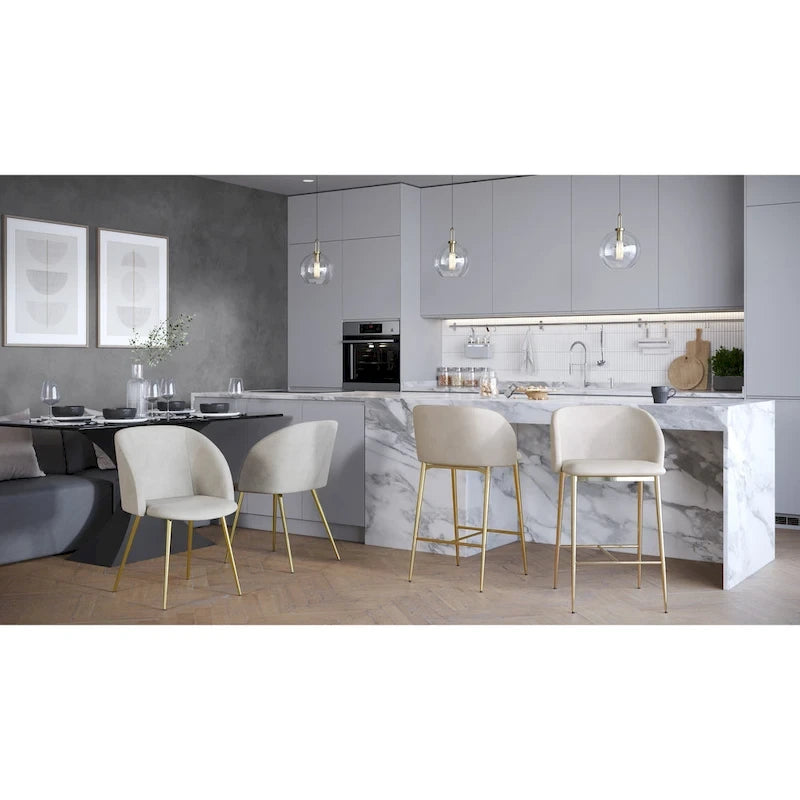 Tabourets de bar en velours (lot de 2)