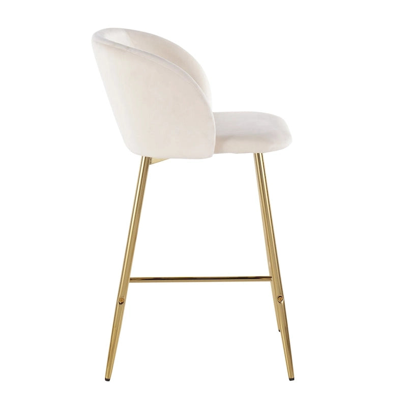 Tabourets de bar en velours (lot de 2)